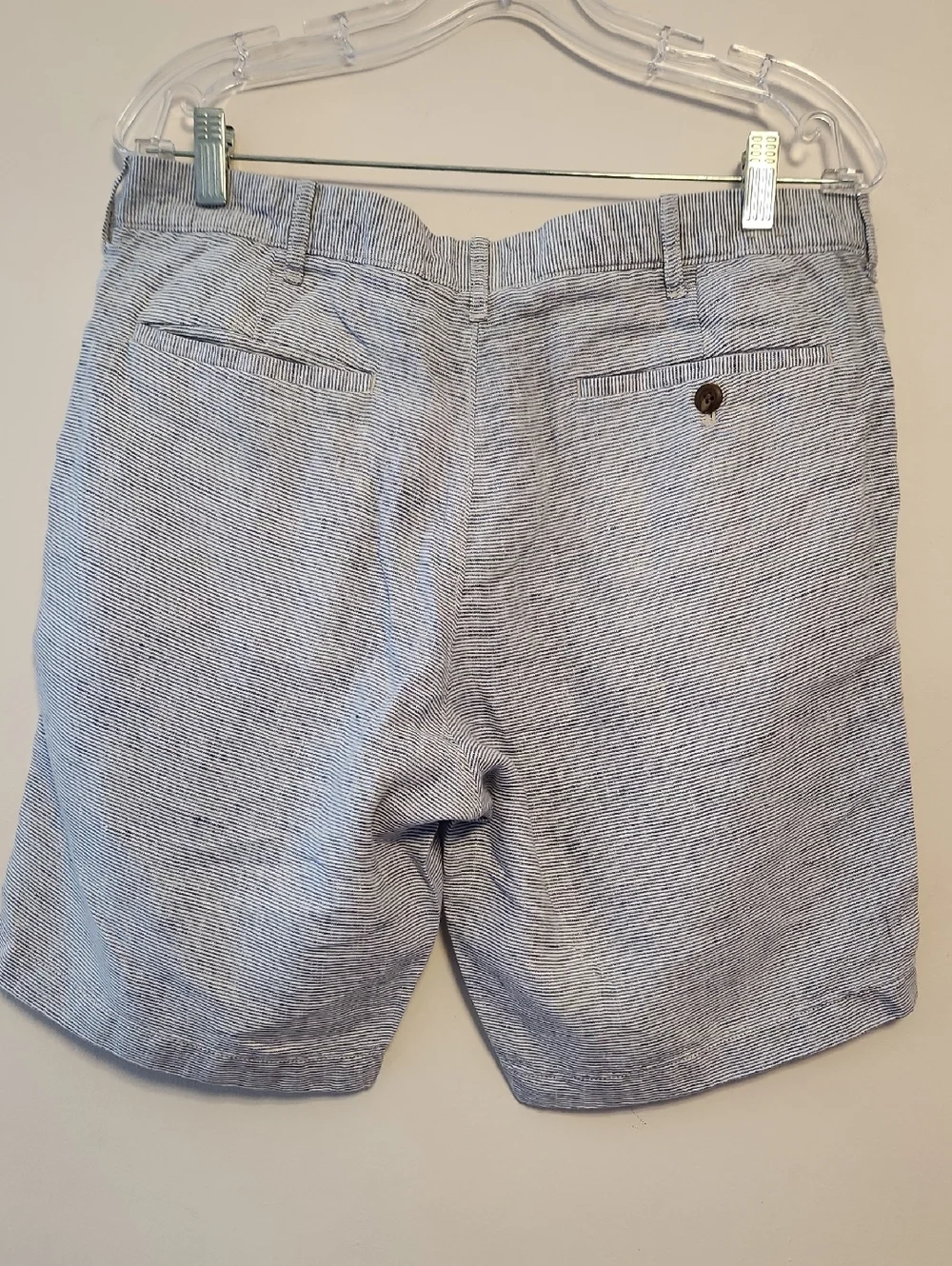 J. Crew Blue & White  Striped Inseam 9 Linen  Shorts 32 Waist